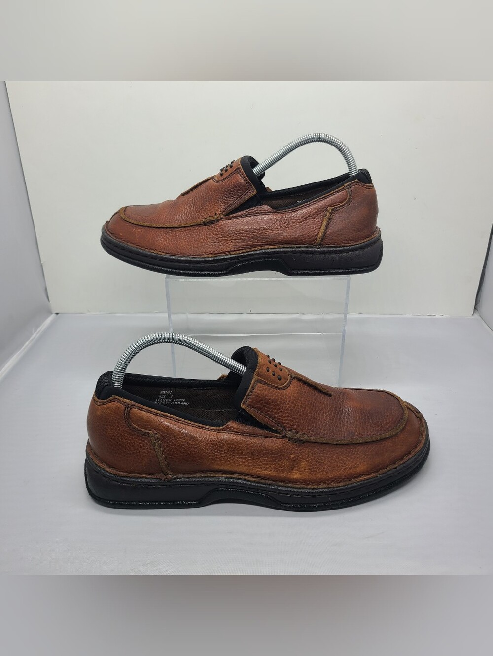 Outland Leather  Slip-On Shoes Brown Genuine Leather Casual Loafers - Men size 9
